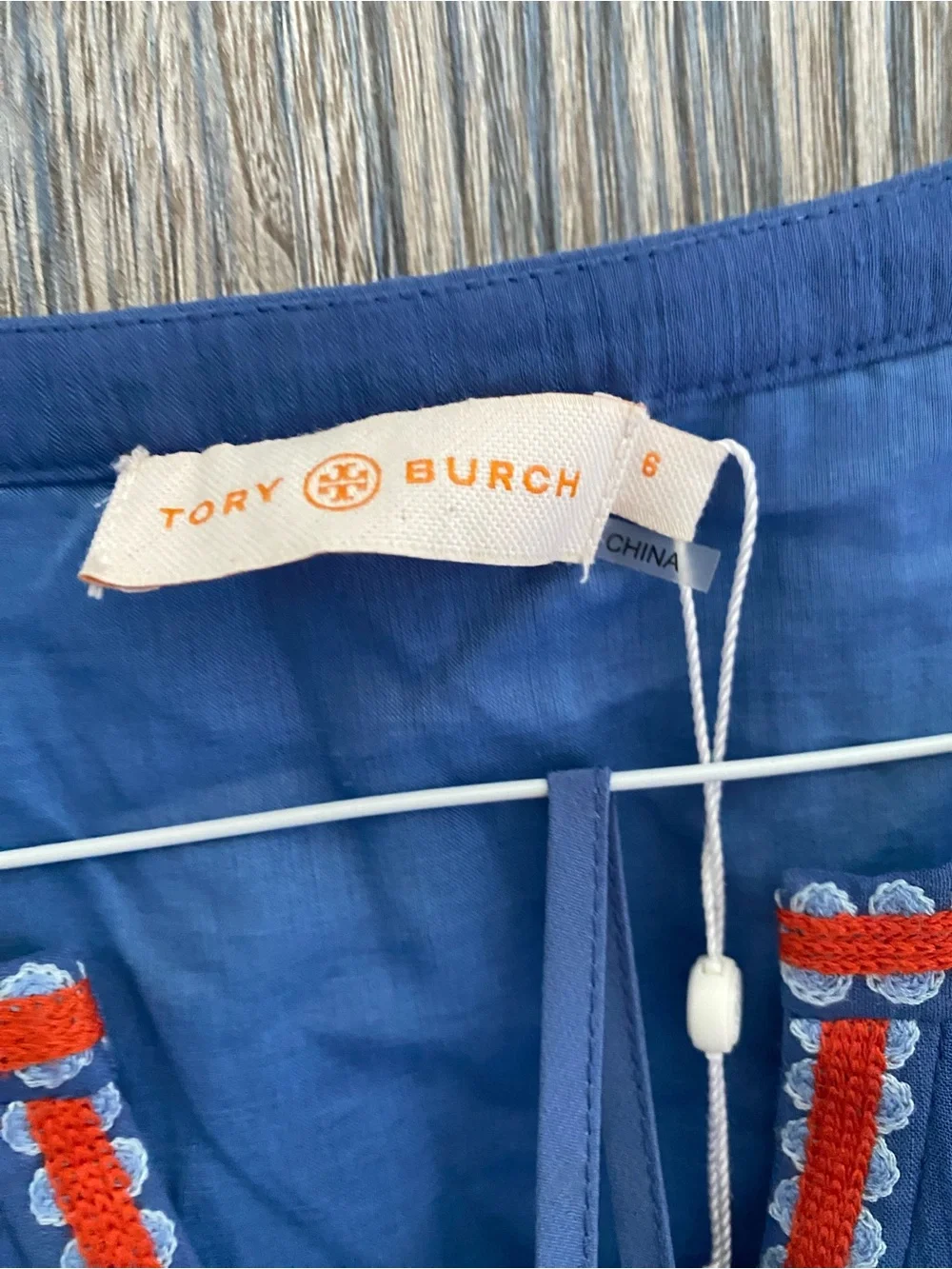 Tory Burch Navy Blue Dress with Red Trim Sz 8